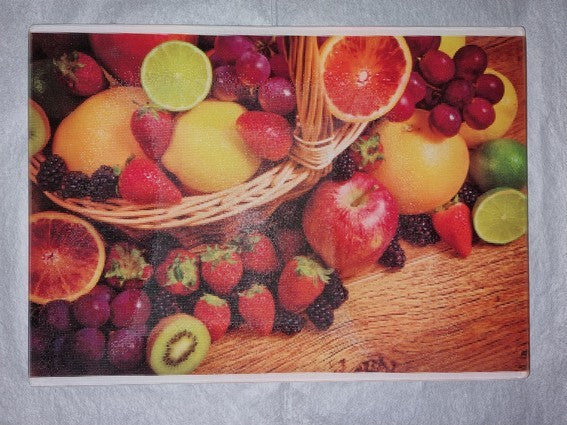 Planche à Découper en Verre Décor Fruits