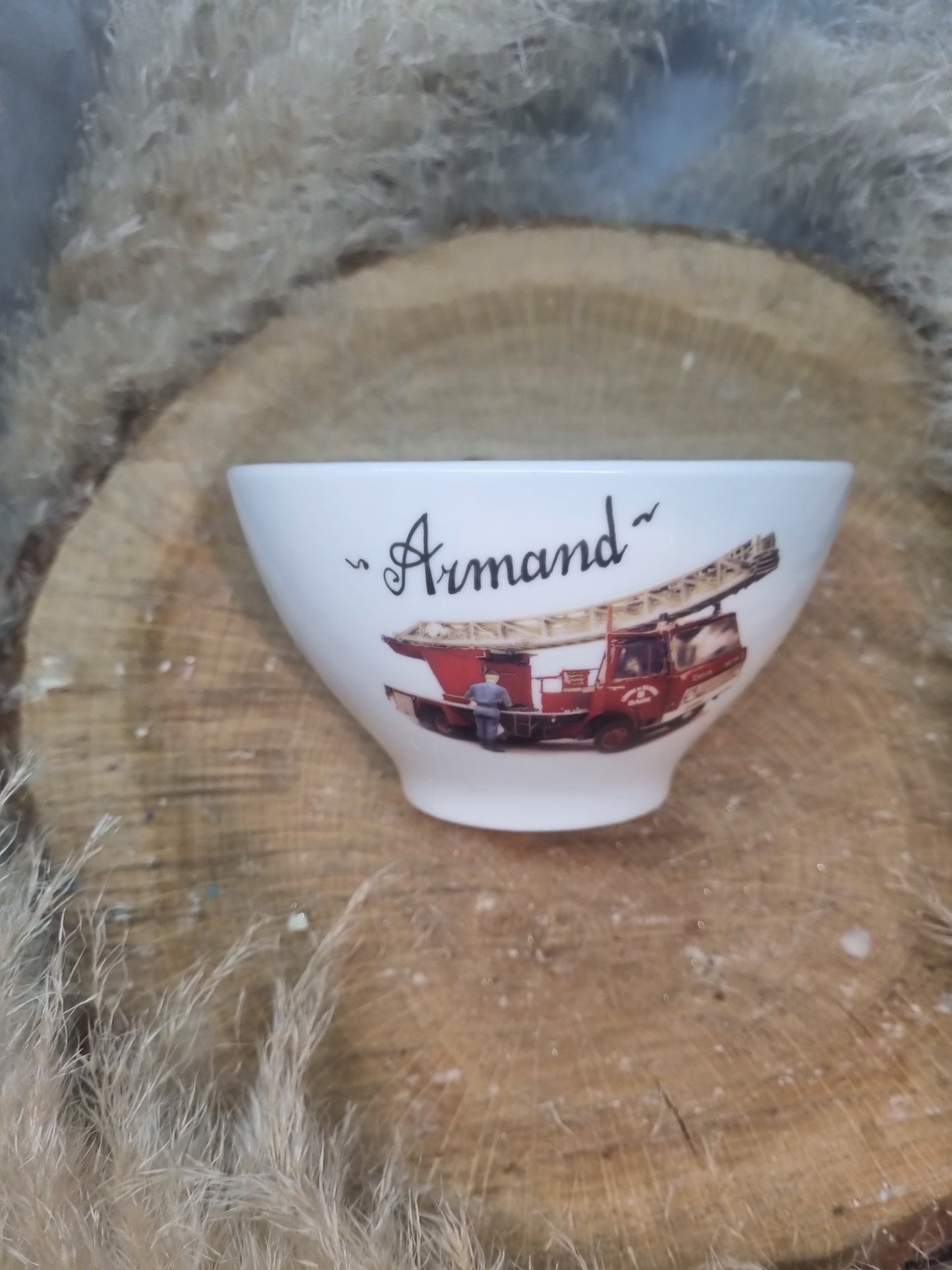 Bol en Porcelaine Décor Pompier