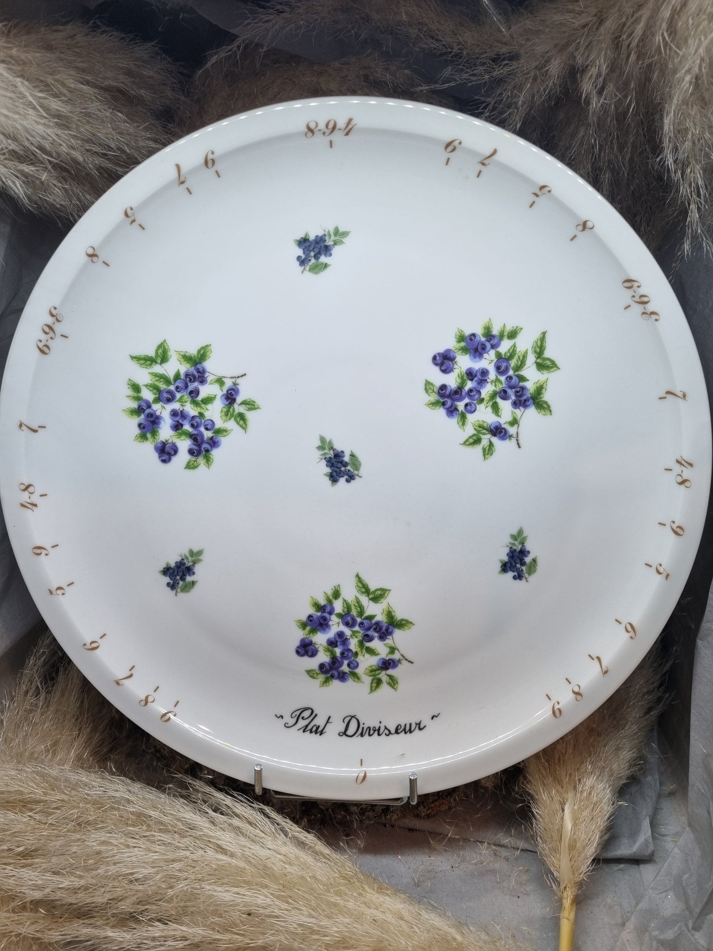 Plat à Tarte Diviseur en Porcelaine