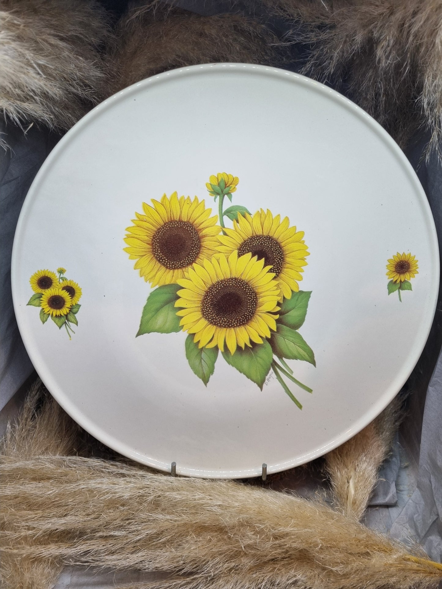 Plat à Tarte en Porcelaine Décor Tournesol