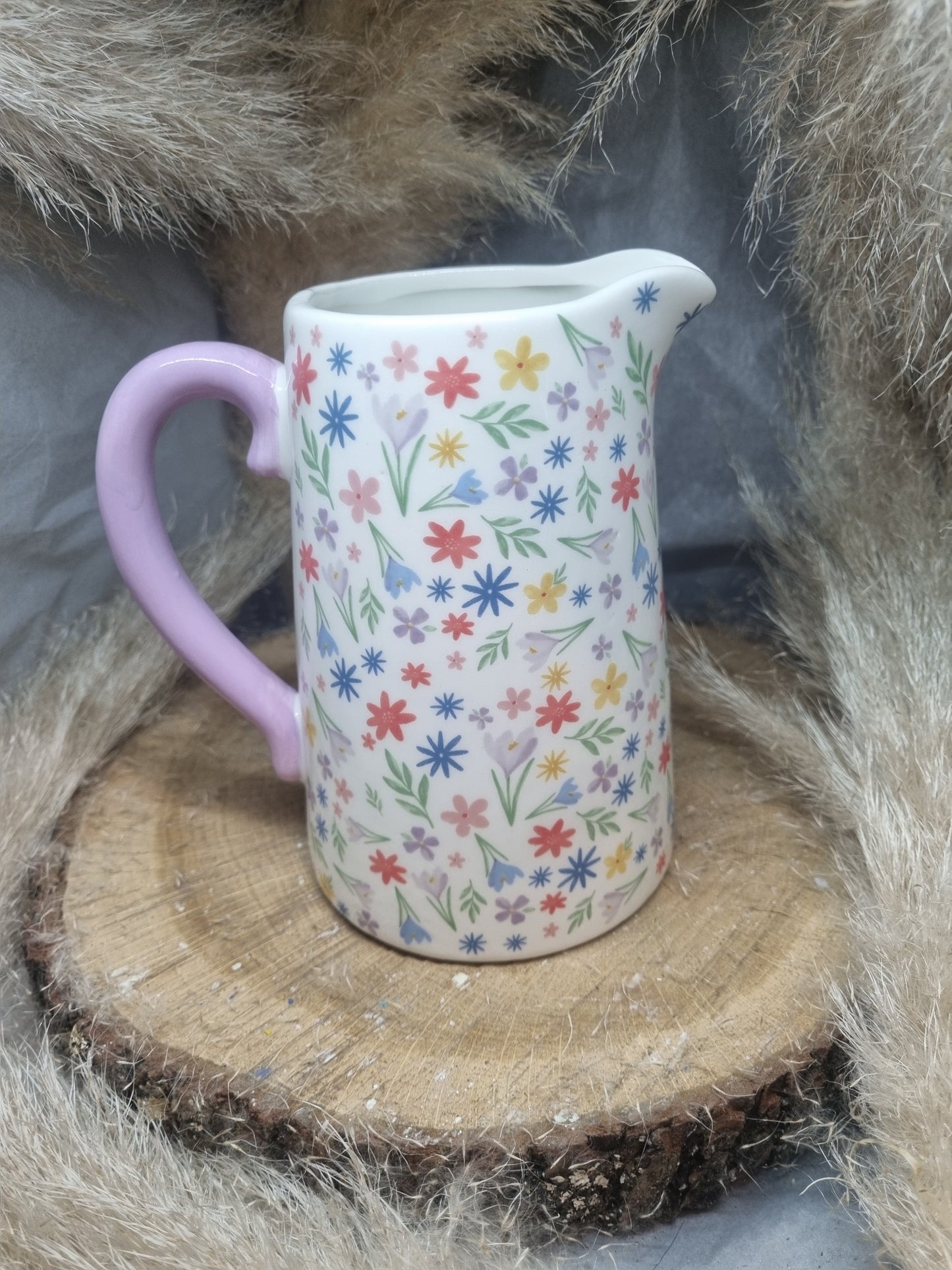 Pichet fleurs printanières