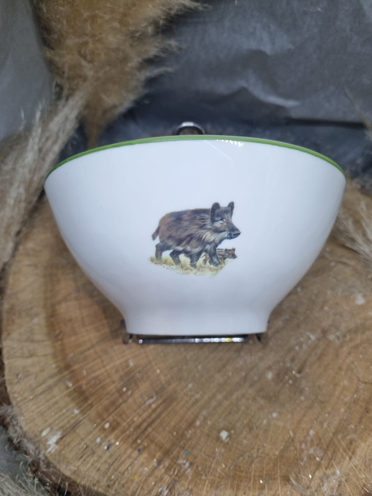 Bol en Porcelaine Décor sanglier