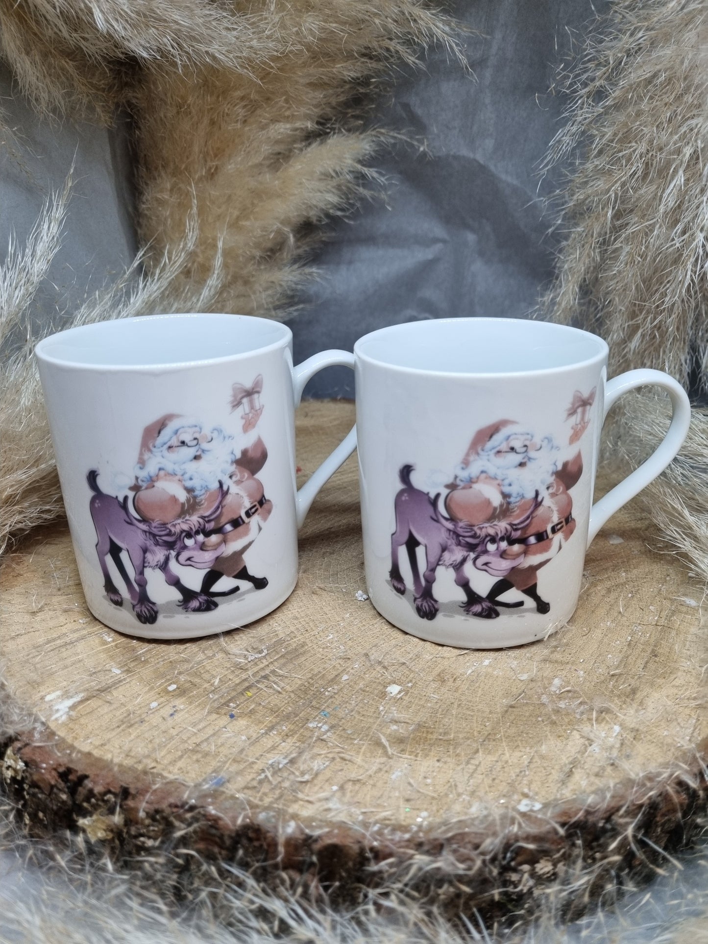2 Mugs en Porcelaine Décor Père NOEL