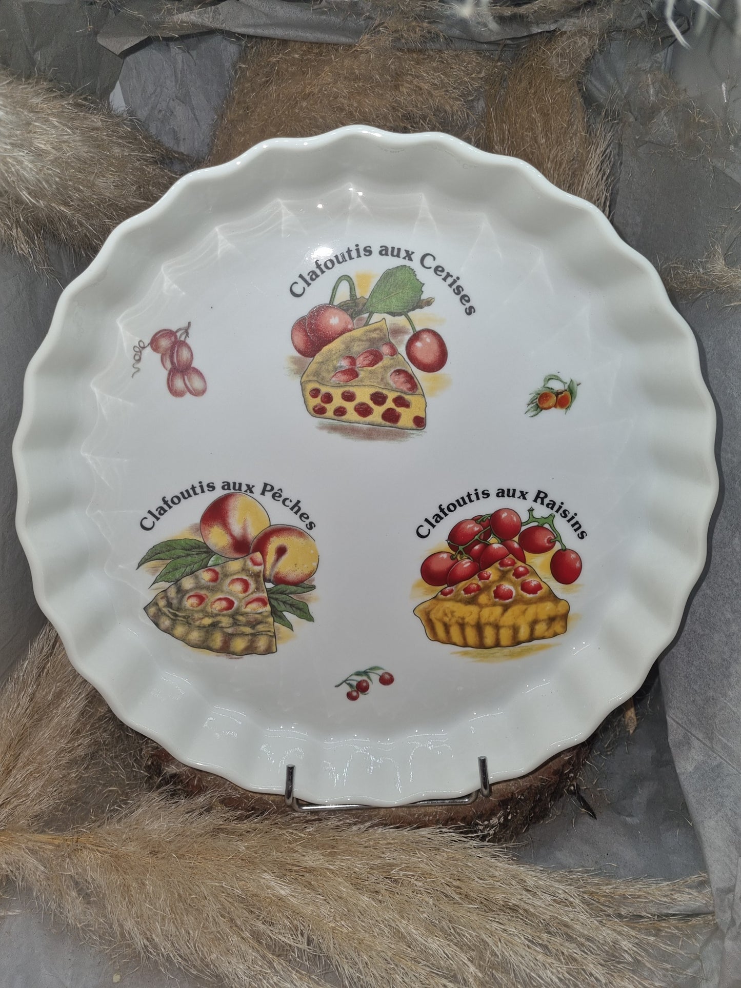 Moule à Tarte en Porcelaine Décor Clafoutis