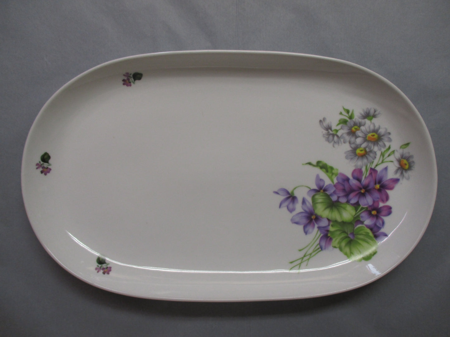 Grand Plat Ovale Décor Violette