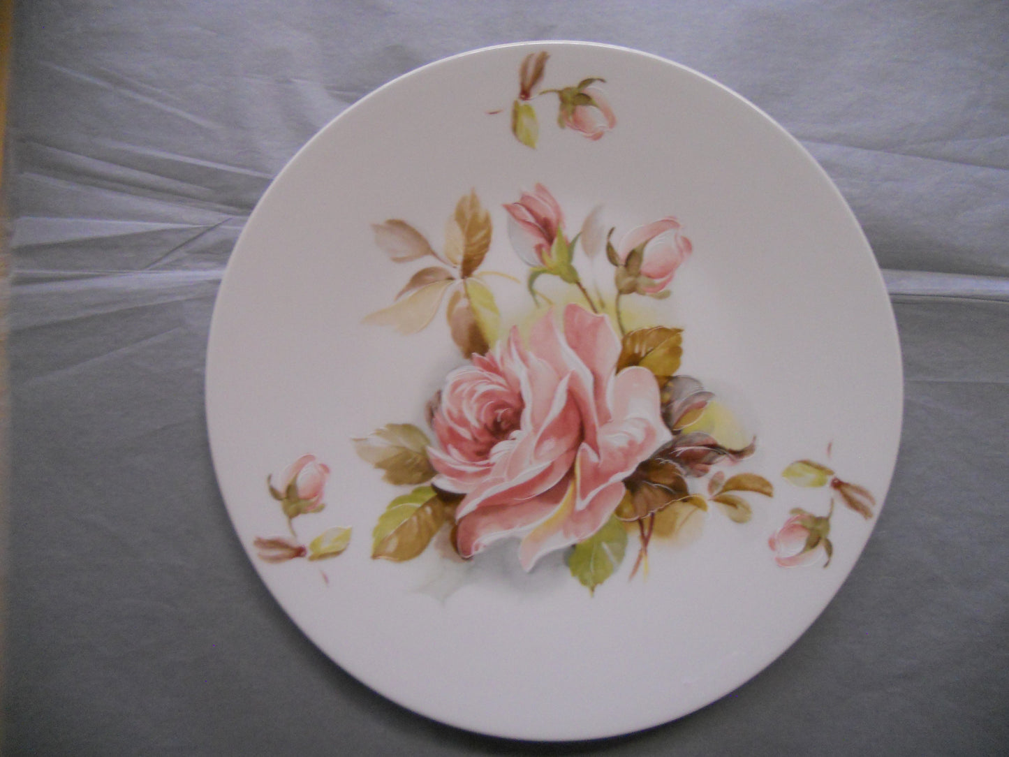 Plat à Tarte en Porcelaine Décor Rose