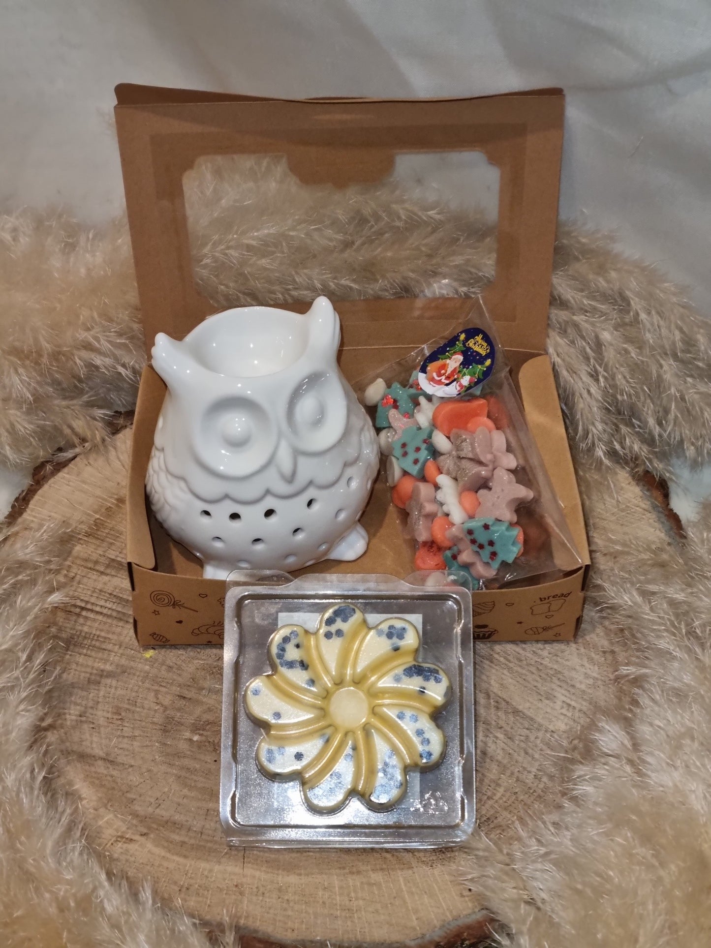 COFFRET Brûle parfum en Céramique Hibou + FONDANTS