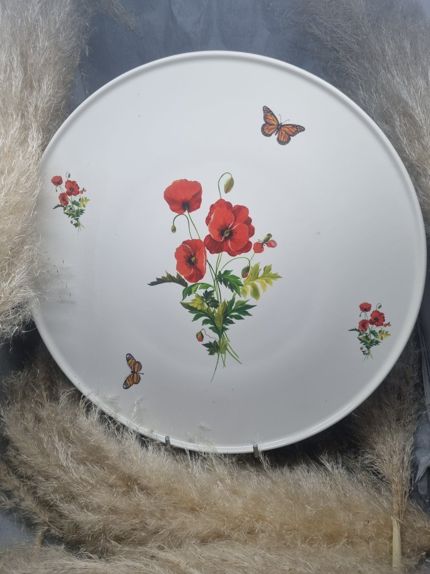 Plat à Tarte en Porcelaine DECOR COQUELICOT