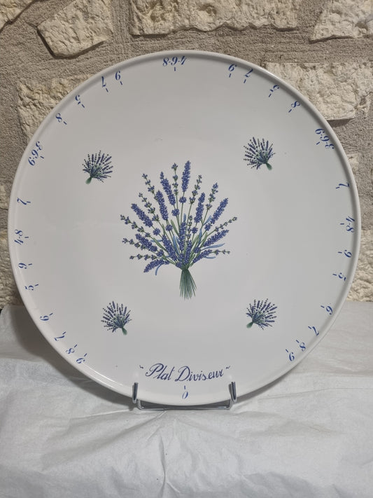 Plat à Tarte Diviseur en Porcelaine DECOR LAVANDE