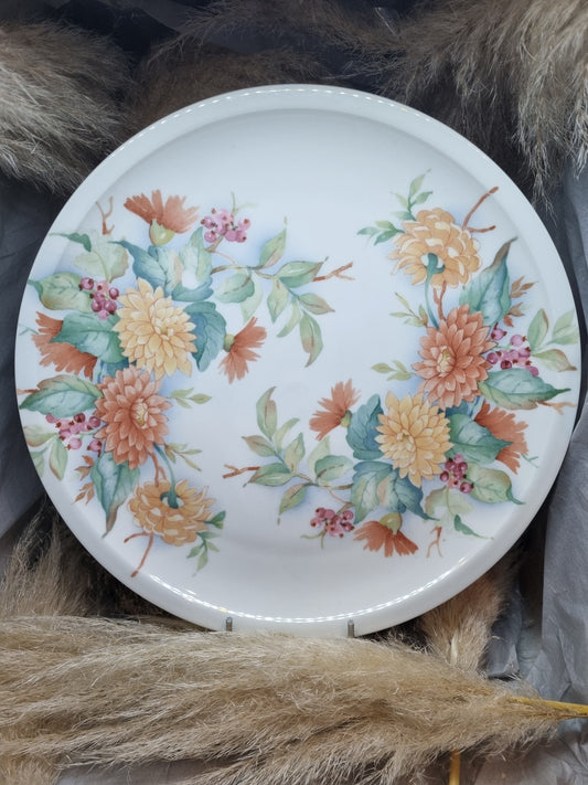 Plat à Tarte en Porcelaine Décor Fleur