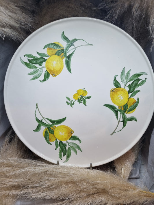 Plat à Tarte en Porcelaine Décor Citron