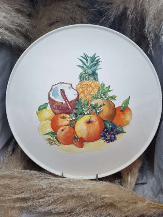 Plat à Tarte en Porcelaine Décor Fruits