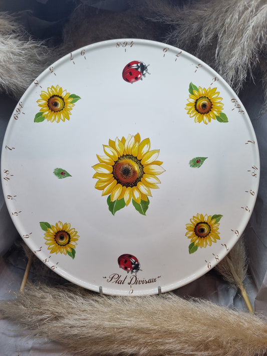 Plat à Tarte Diviseur en Porcelaine DECOR  TOURNESOL