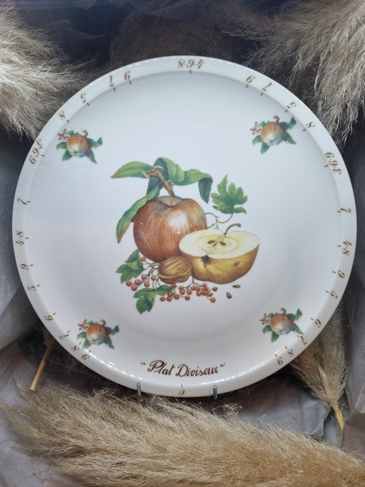 Plat à Tarte Diviseur en Porcelaine Pomme
