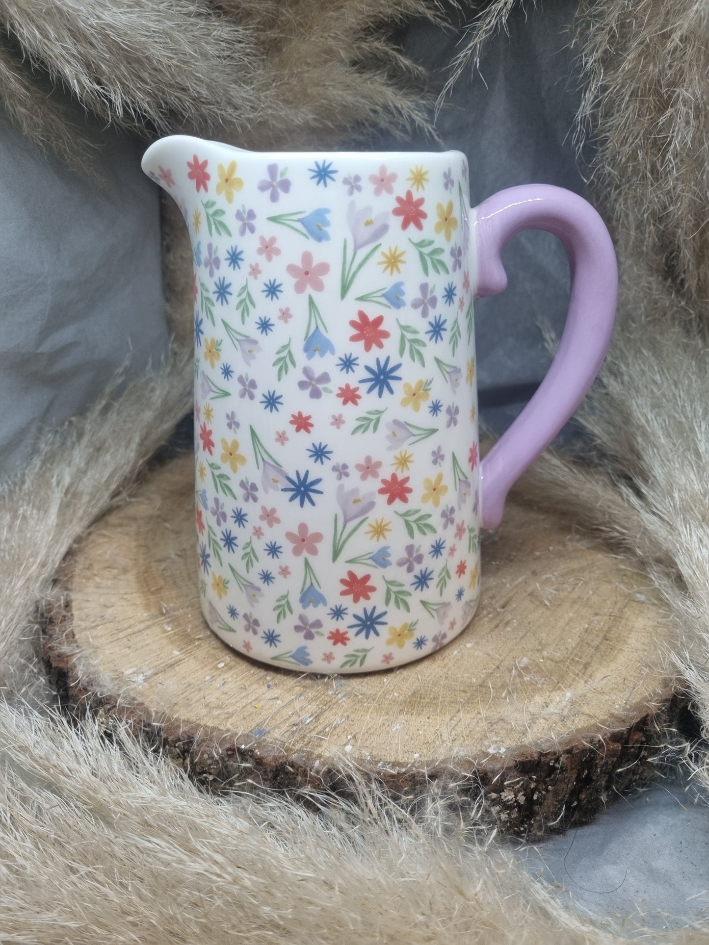 Pichet fleurs printanières