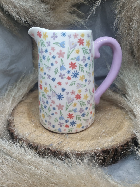 Pichet fleurs printanières