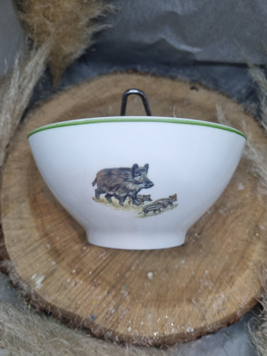 Bol en Porcelaine Décor sanglier