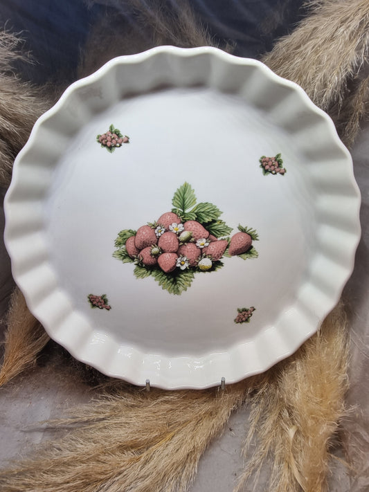 Moule à Tarte en Porcelaine Décor FRAISES