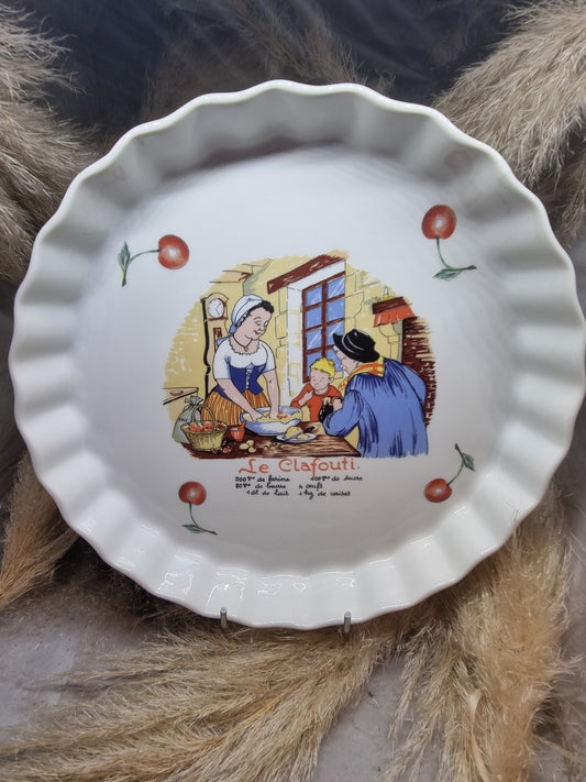 Moule à Tarte en Porcelaine Décor LE CLAFOUTI