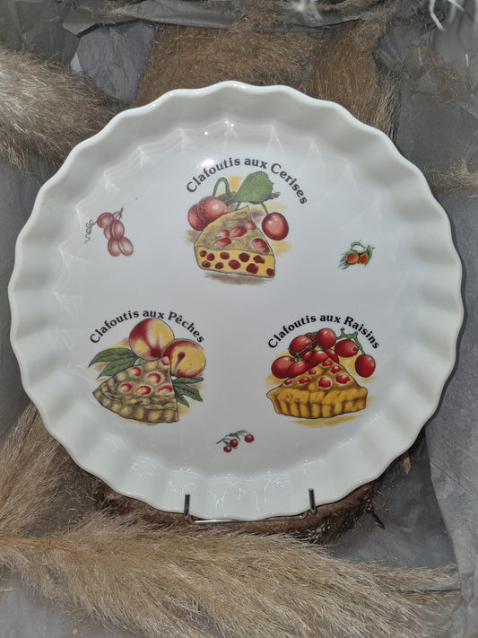 Moule à Tarte en Porcelaine Décor Clafoutis