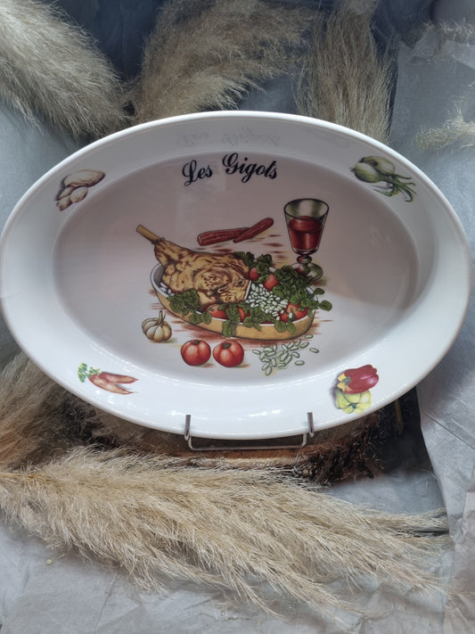 Plat à Rôtir en Porcelaine Décor Les Gigots