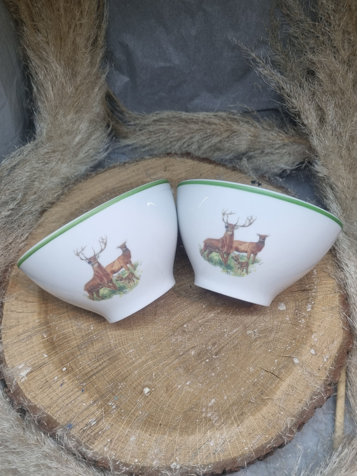 Coffret duo de 2 Bols en Porcelaine Gibier