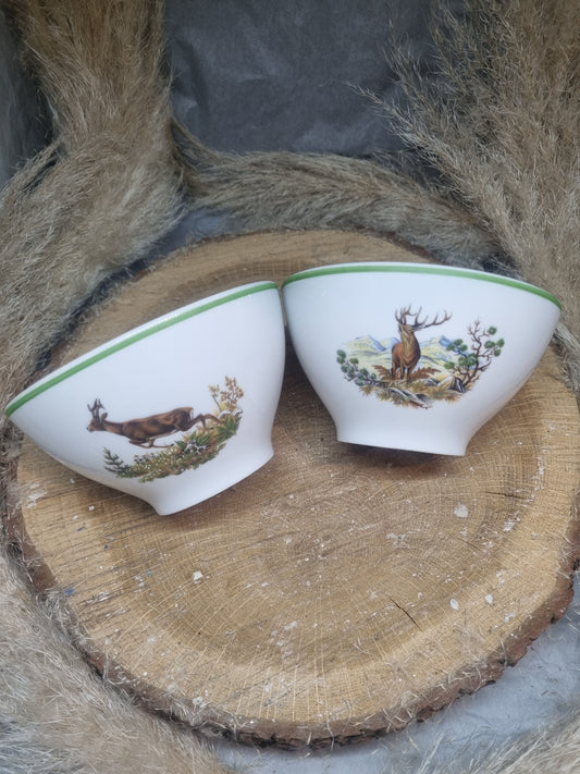 Coffret duo de 2 Bols en Porcelaine Gibier